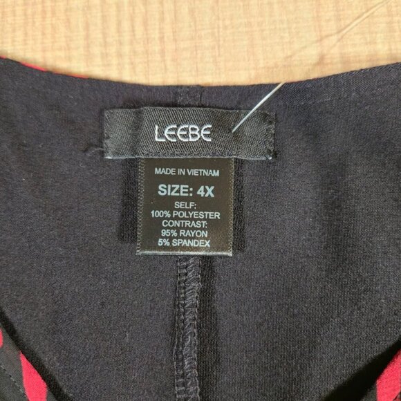 Leebe NWT Chiffon Poncho Blouse Top Women Size 4X Red Feminine Flowy - Picture 3 of 7